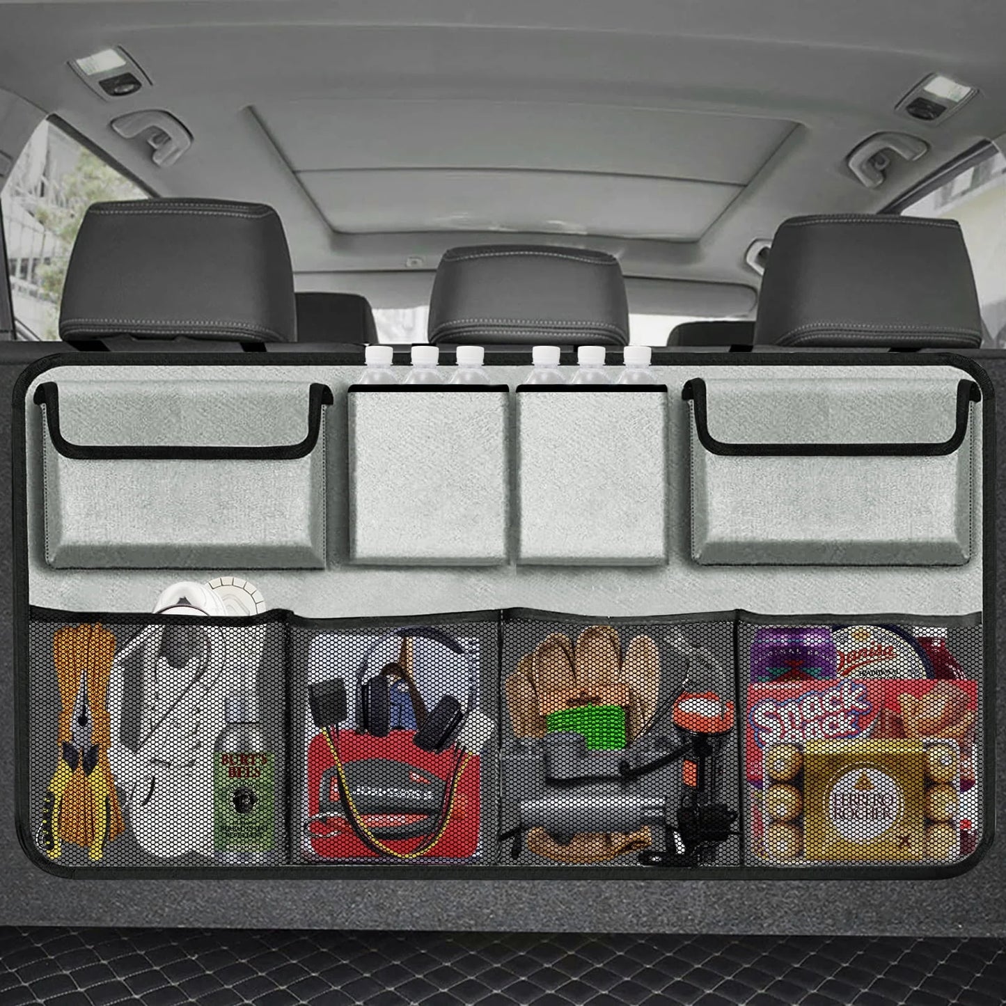 Car Trunk Organizer, Backseat Hanging Organizer with 8 Large Storage Bag Super Capacity -Trunk Organizer for Suv,Truck,Van -Your Space Saving Expert