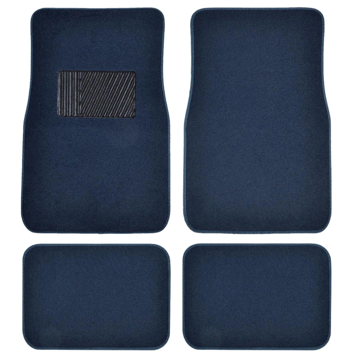 Premium 4PC Set of Carpet Car Floor Mats with Vinyl Safety Heel Pad for Car, Truck, SUV, Coupe Sedan, Light Beige (MT-100-LB) - Oliver Autosports