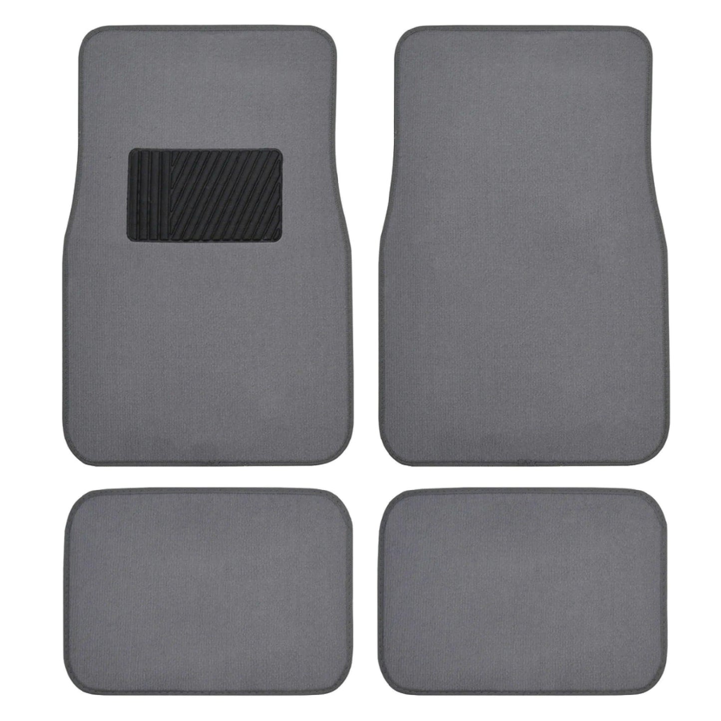 Premium 4PC Set of Carpet Car Floor Mats with Vinyl Safety Heel Pad for Car, Truck, SUV, Coupe Sedan, Light Beige (MT-100-LB) - Oliver Autosports
