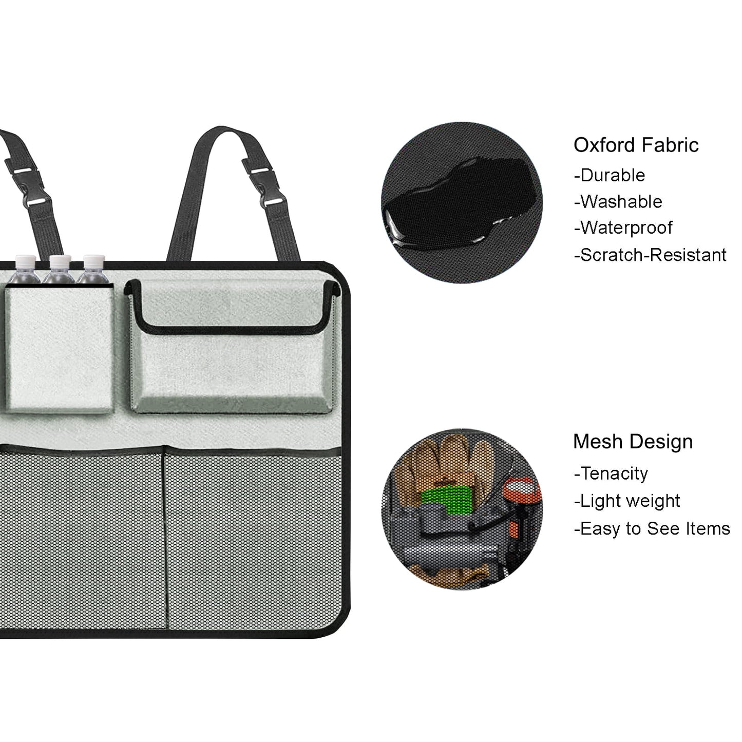 Car Trunk Organizer, Backseat Hanging Organizer with 8 Large Storage Bag Super Capacity -Trunk Organizer for Suv,Truck,Van -Your Space Saving Expert