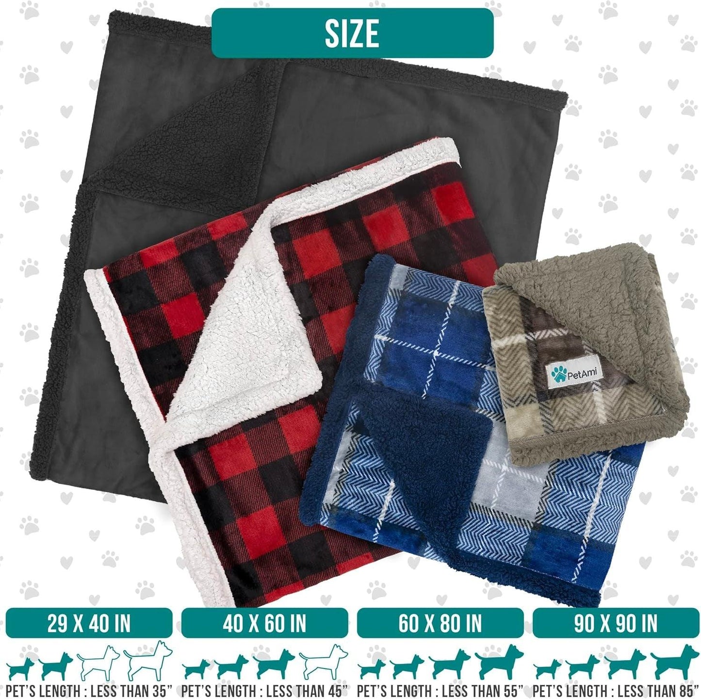Dog Blanket for Small Medium Dogs, Pet Bed Blanket Cat Puppy Kitten, Fleece Furniture Couch Cover Protector Sofa Car, Soft Sherpa Dog Throw Plush Reversible Washable, Mini 29X40 Maroon Red - Oliver Autosports