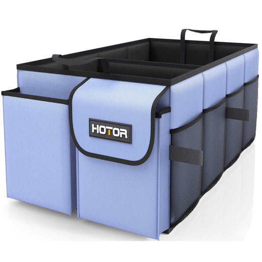 Trunk Organizer for SUV - 2 Compartments & 6 Pockets Trunk Organizer for Car, Car Organizers and Storage, Blue