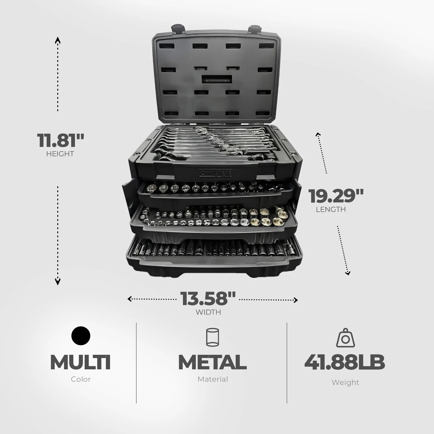 205 Piece Mechanics SAE Metric Socket & Tool Set with Case