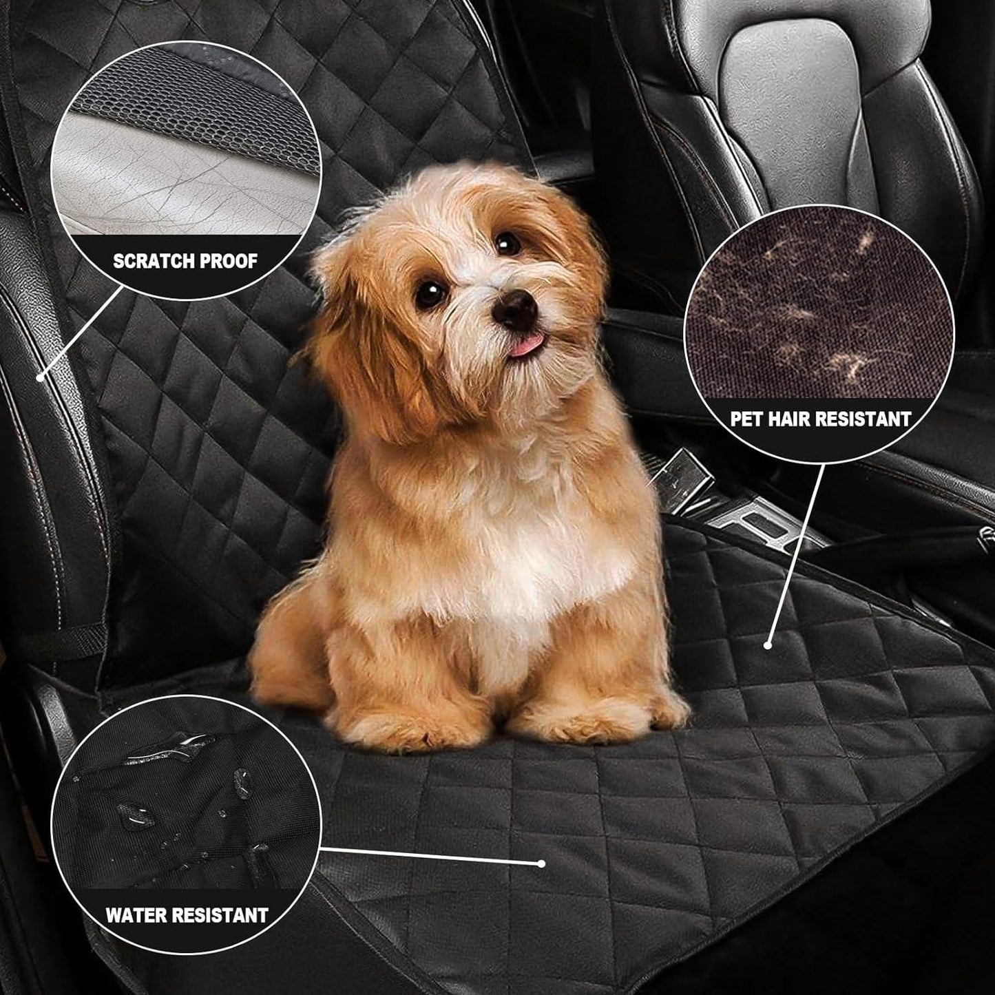 Dog Seat Cover Cars Trucks Suvs, Thick 600D Waterproof Pet Car Seat Cover Dog, Heavy Duty & Wear-Resistant Durable Nonslip Backing with Side Flaps, Scratchproof Dog Front Seat Cover - Oliver Autosports