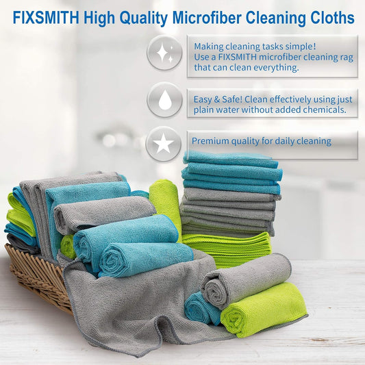 Microfiber Cleaning Cloth - Pack of 50, Microfiber Towels for Cars 16 X 12 In, Highly Absorbent Cleaning Rags, Lint-Free, Streak-Free Cleaning Cloths for Car Kitchen Home Office