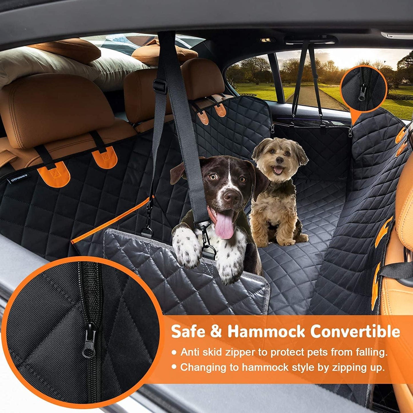 Dog Car Seat Cover for Pets 100% Waterproof Seat Cover Hammock 600D Heavy Duty Scratch Proof Nonslip Durable Soft Back Seat Covers for Cars Trucks and Suvs - Oliver Autosports