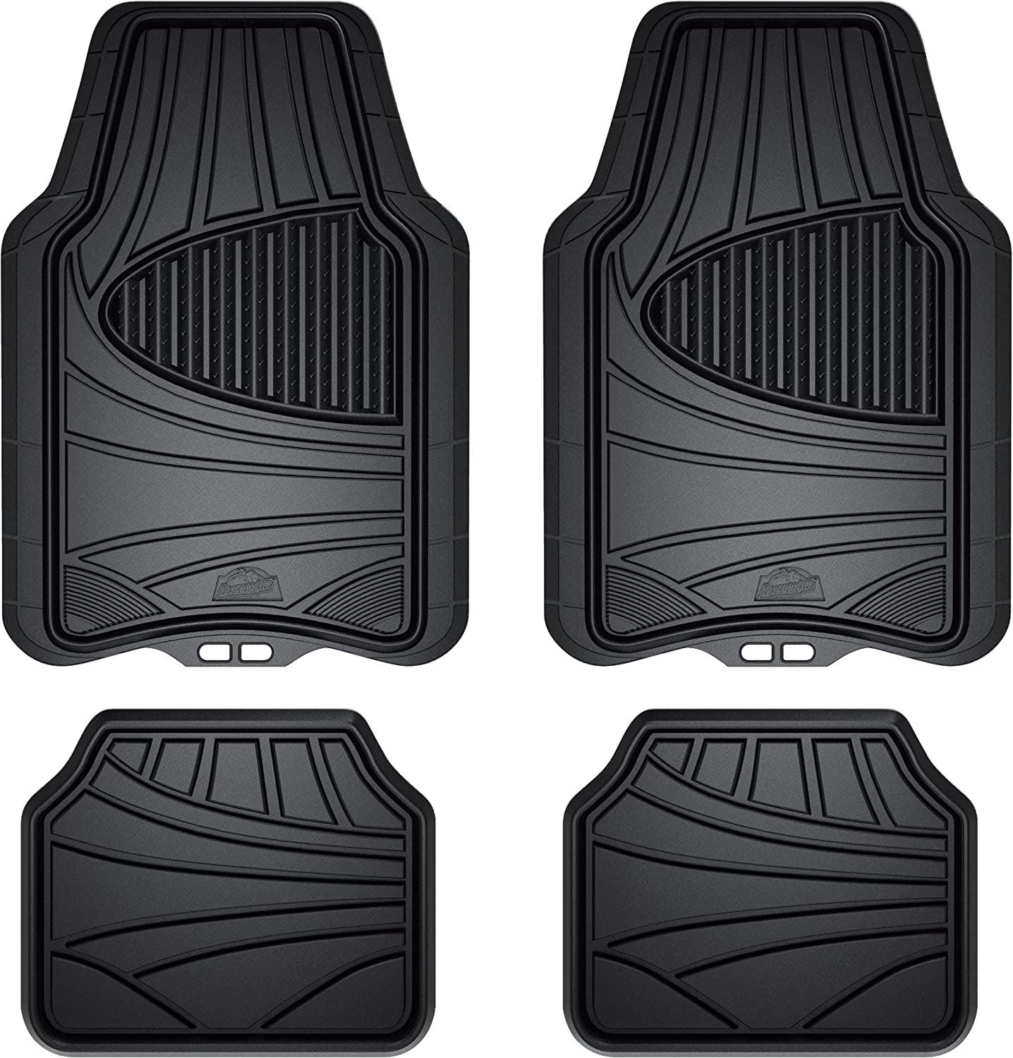 4-Piece Floor Mats, All-Weather Car Mats, Trim-To-Fit Floor Liner, Full Coverage Automotive Floor Mats, Custom Fit Floor Mats for Cars, Trucks, Suvs -- Black - Oliver Autosports