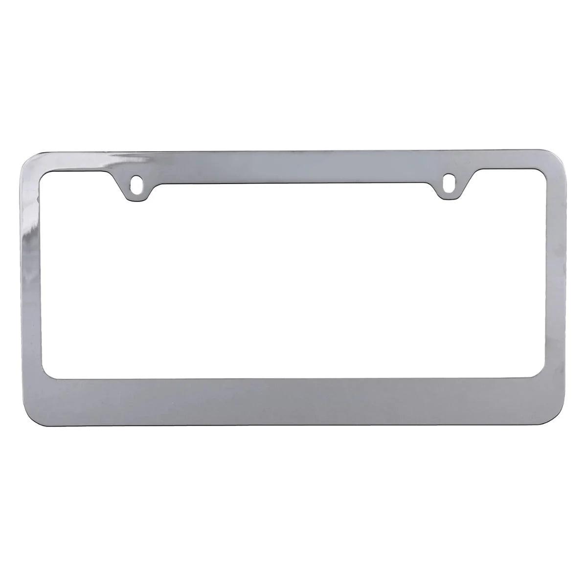 Heavy Duty Stainless Steel Metal Chrome Blank Plain License Plate Frame Universal Fit for Car Truck SUV Slim - Oliver Autosports