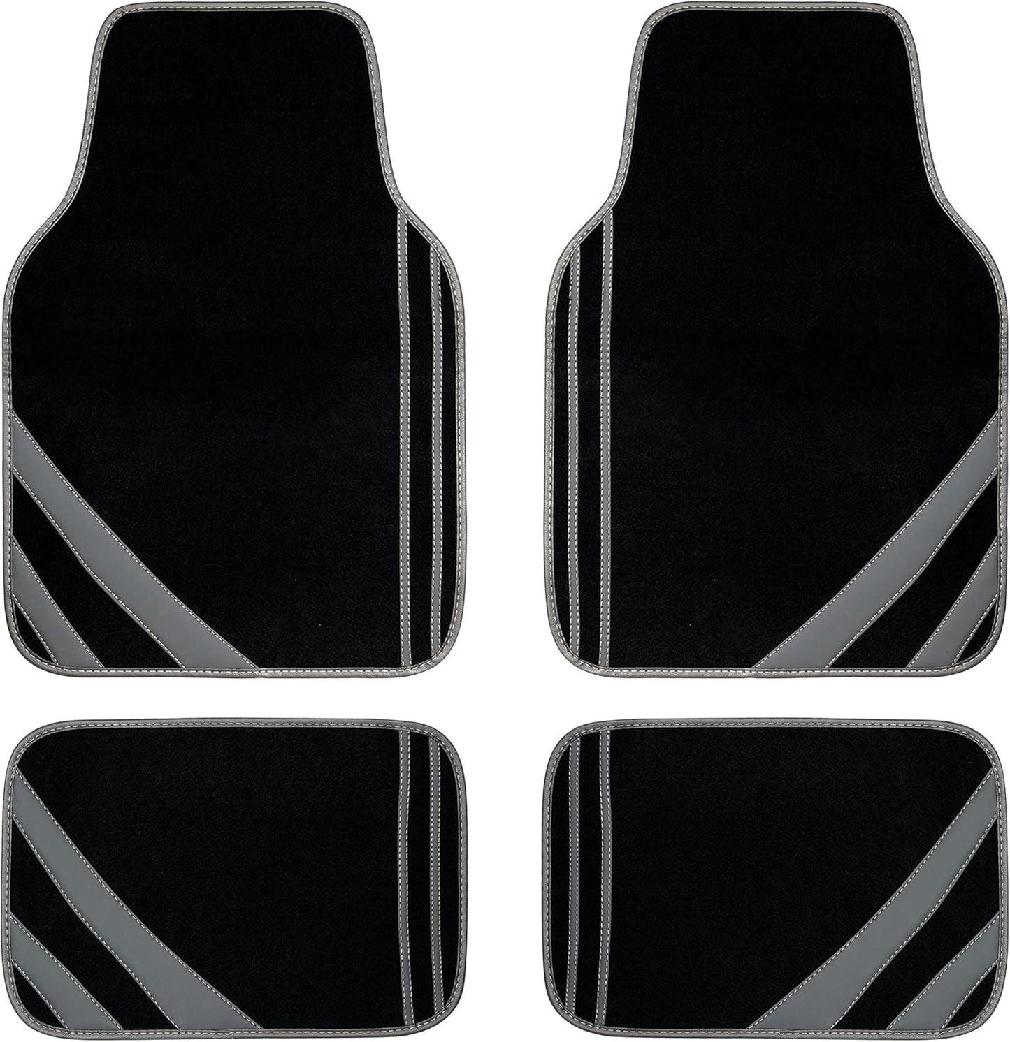 Beige Car Floor Mats, Edge Leather Waterproof Car Mats with Double Stitch Line and Anti-Slip Backing Design, Fit 95% Automotive,Suvs,Sedan,Vans (Pure Beige) - Oliver Autosports