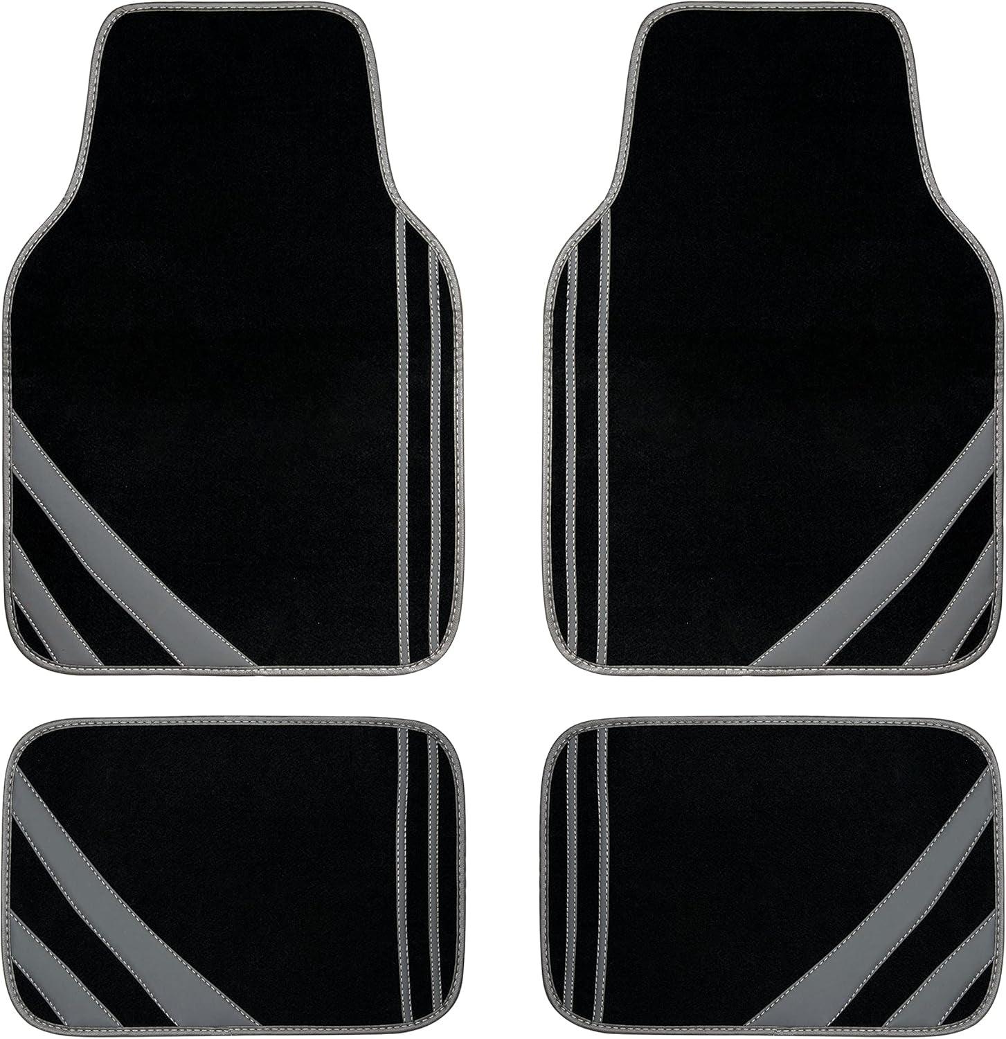 Beige Car Floor Mats, Edge Leather Waterproof Car Mats with Double Stitch Line and Anti-Slip Backing Design, Fit 95% Automotive,Suvs,Sedan,Vans (Pure Beige) - Oliver Autosports