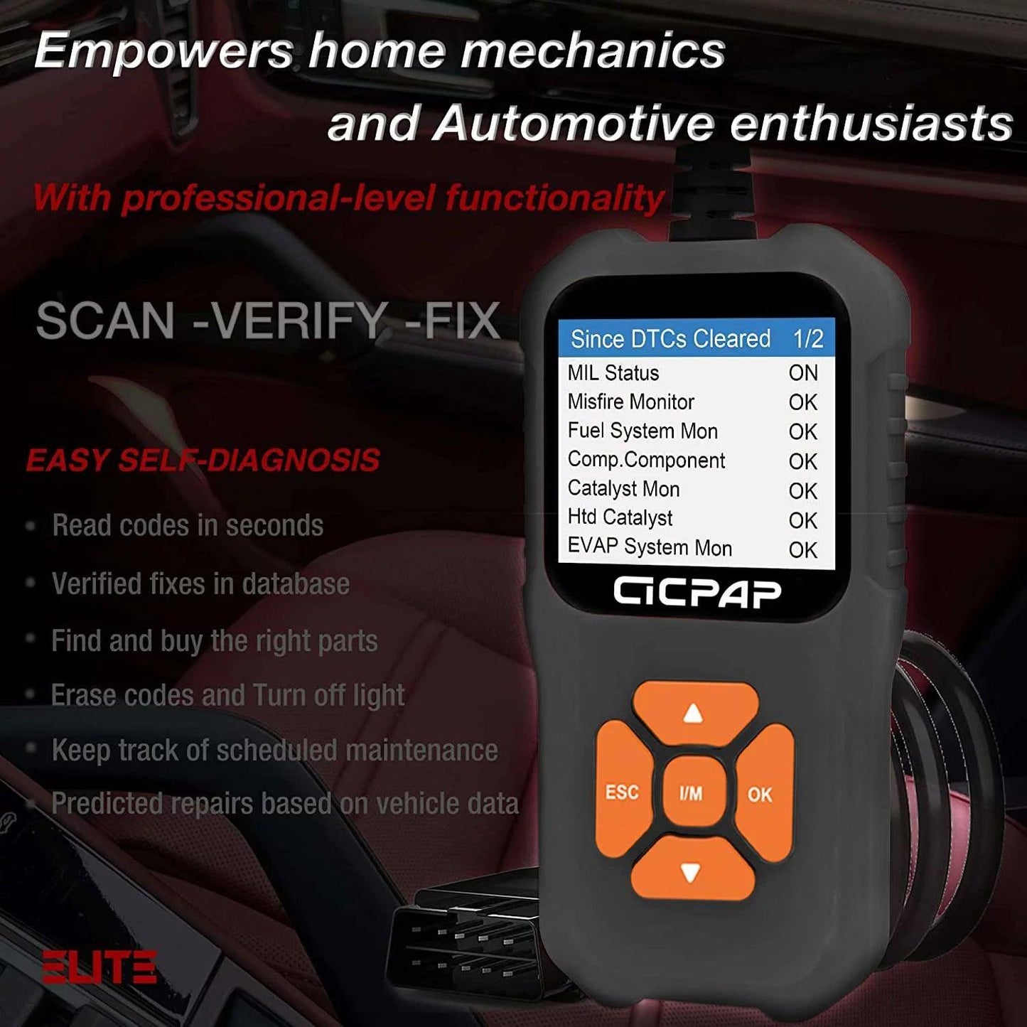 Car OBD2 Scanner Code Reader, Engine Fault Car Diagnostic Tool for Quick Error Code Detection, Enhanced Diagnostic Scan Tool with Code Reading Function - Elite Edition - Oliver Autosports