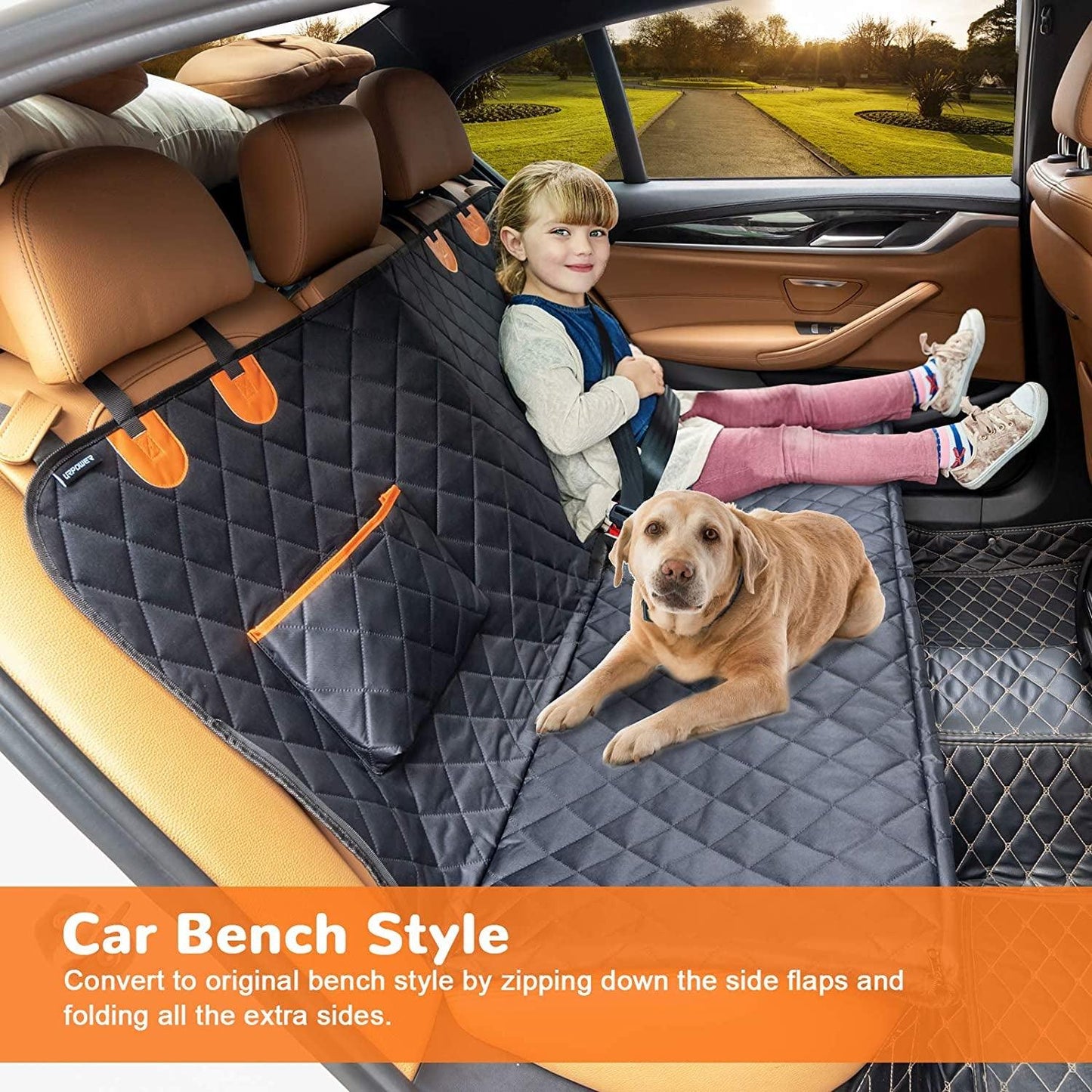 Dog Car Seat Cover for Pets 100% Waterproof Seat Cover Hammock 600D Heavy Duty Scratch Proof Nonslip Durable Soft Back Seat Covers for Cars Trucks and Suvs - Oliver Autosports