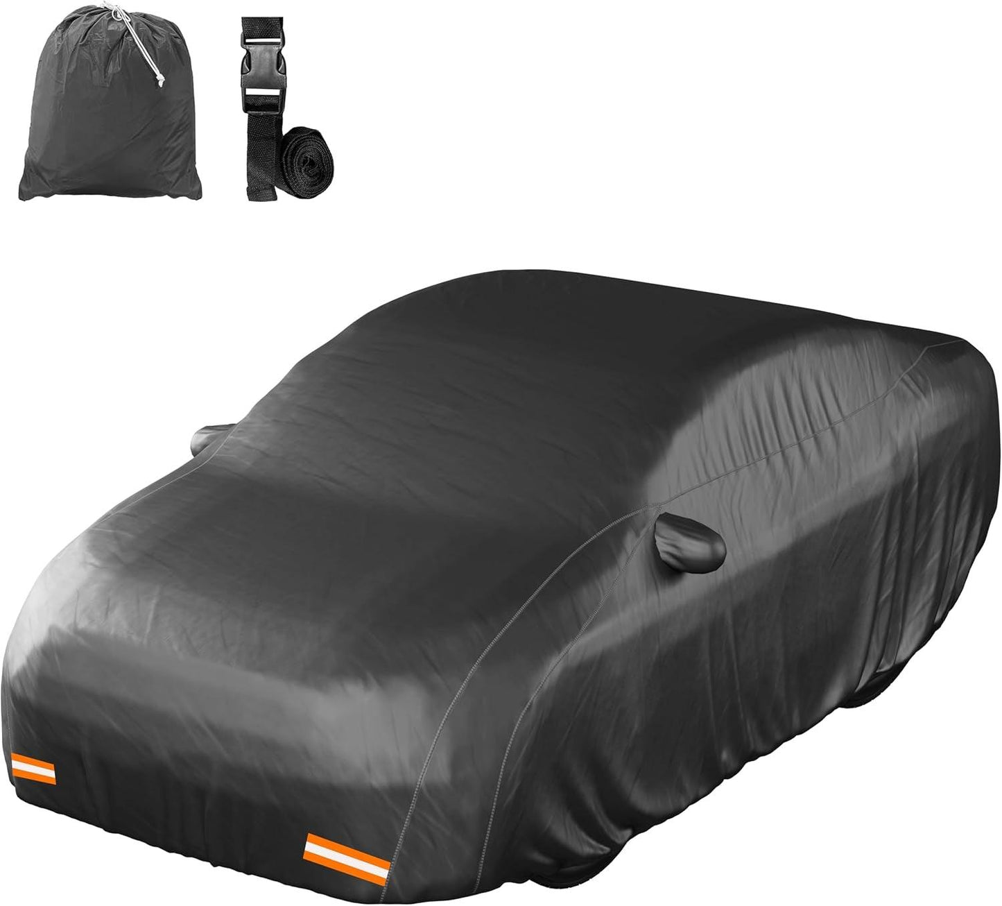 190’’X75’’X60’’ Heavy Duty Sedan Car Cover | 250G PVC & Cotton Lined Indoor & Outdoor Car Cover Waterproof All Weather | Extra Thick Universal Car Cover Sedan Size with Buckle Straps - Oliver Autosports