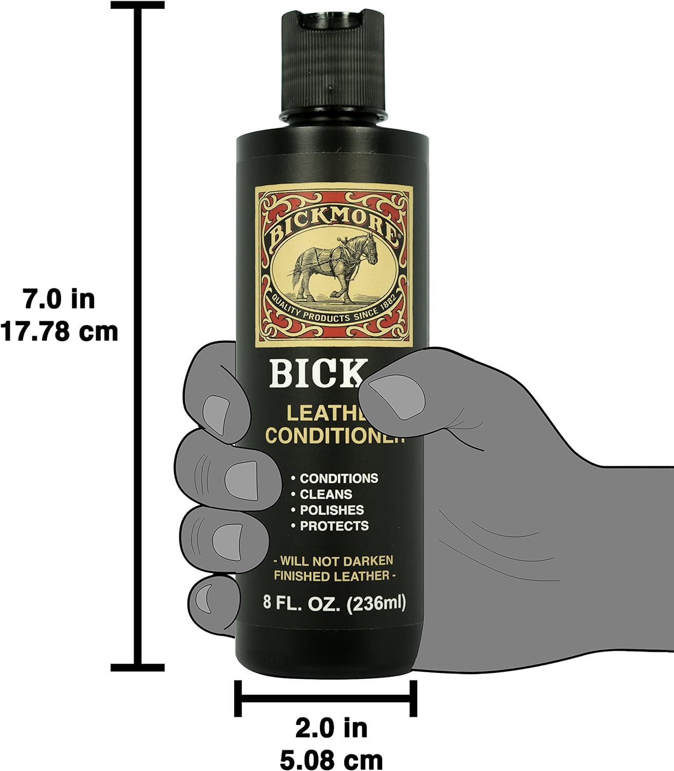 Bick 4 Leather Conditioner and Leather Cleaner 8 Oz - Will Not Darken Leather - Safe for All Colors of Leather Apparel, Furniture, Jackets, Shoes, Auto Interiors, Bags & All Other Leather Accessories - Oliver Autosports