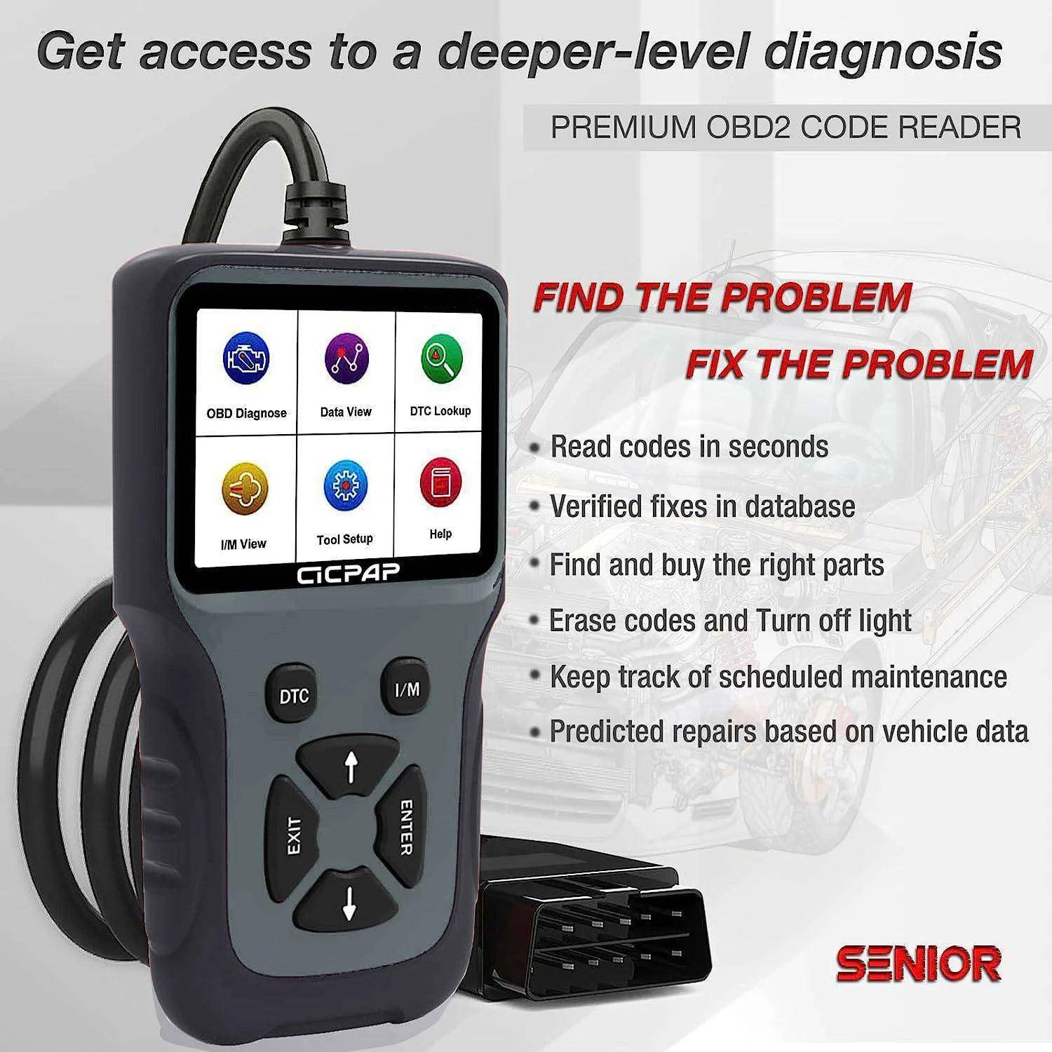 OBD2 Scanner Diagnostic Tool, Car Engine Fault Code Reader & Scan Tools, Diagnostic Scan Tool for All Obd Ii Protocol Cars since 1996 - Oliver Autosports