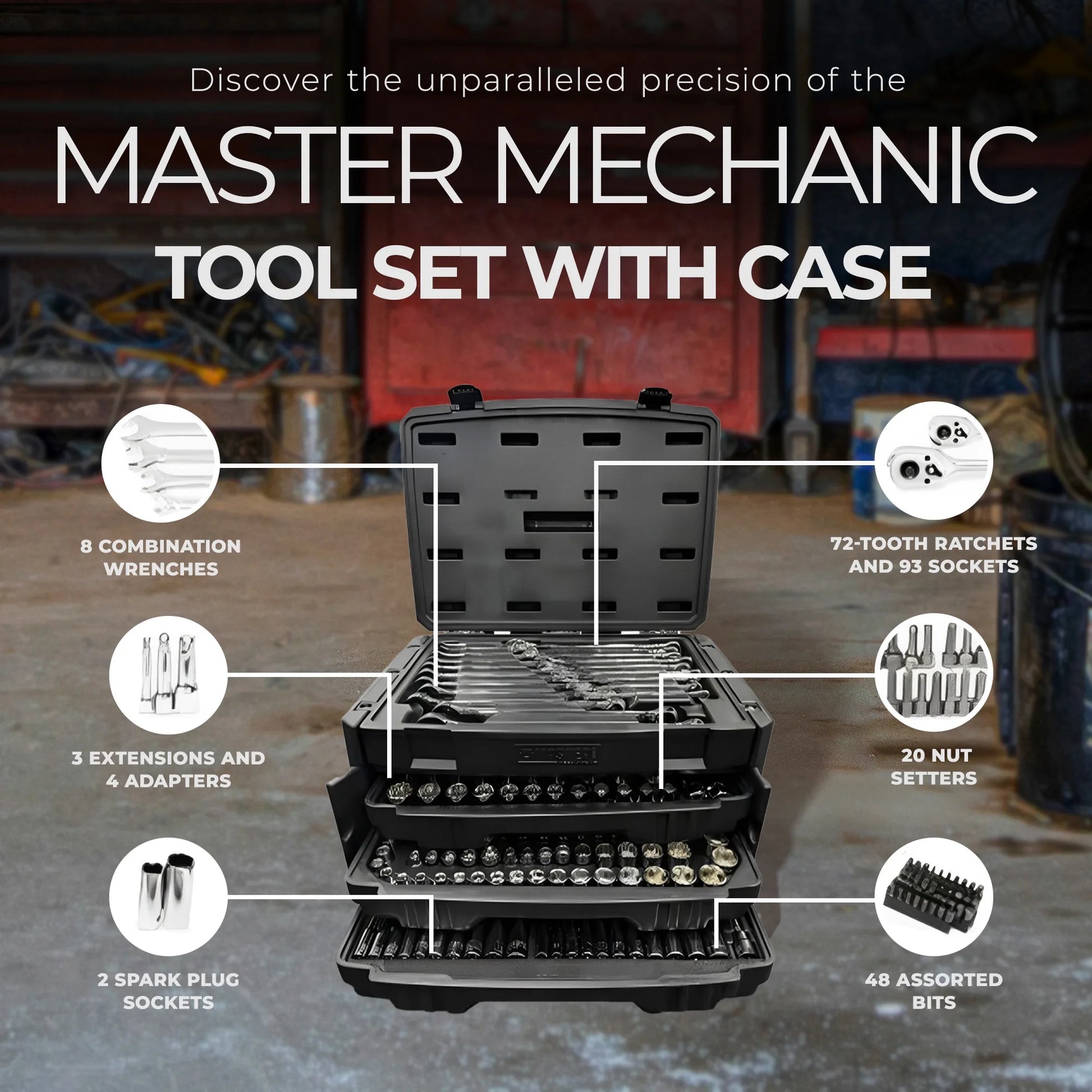 205 Piece Mechanics SAE Metric Socket & Tool Set with Case