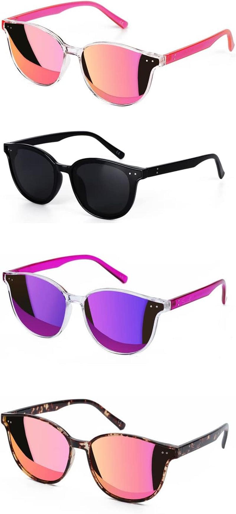 Sunglasses Womens, Cat Eye Pink Sunglasses for Women with Mirrored Trendy Lens UV400 Blocking - Oliver Autosports