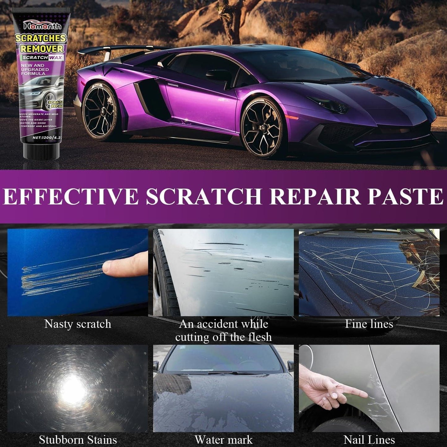 Nano Sparkle Cloth Car Scratch Remover,Nano Sparkle Cloth and Car Scratch Repair Paste,Magic Nano Cleaning Cloth Scratch Remover for Deep Scratch Repair(1Pcs+6Pack) - Oliver Autosports