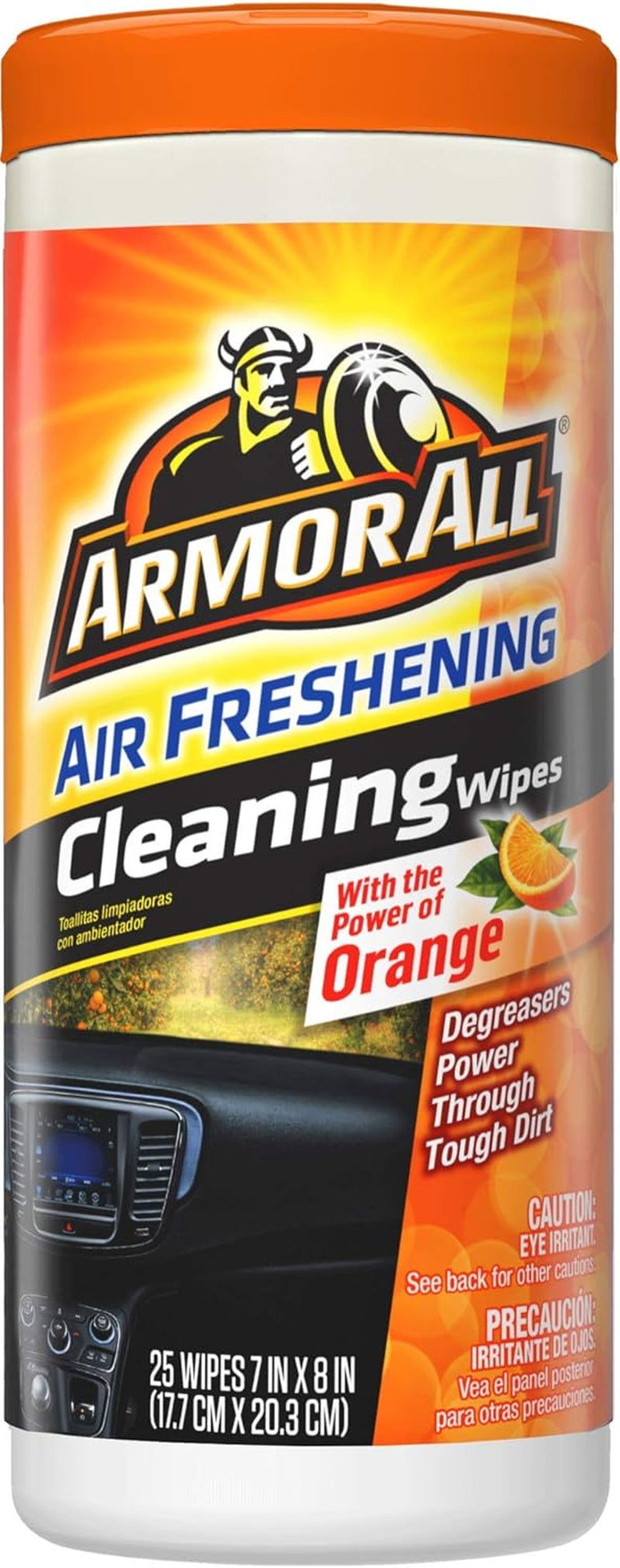 Car Interior Cleaner Wipes , Car Cleaning Wipes with Orange Cleans Dirt and Dust in Cars, Trucks and Motorcycles, 25 Count - Oliver Autosports