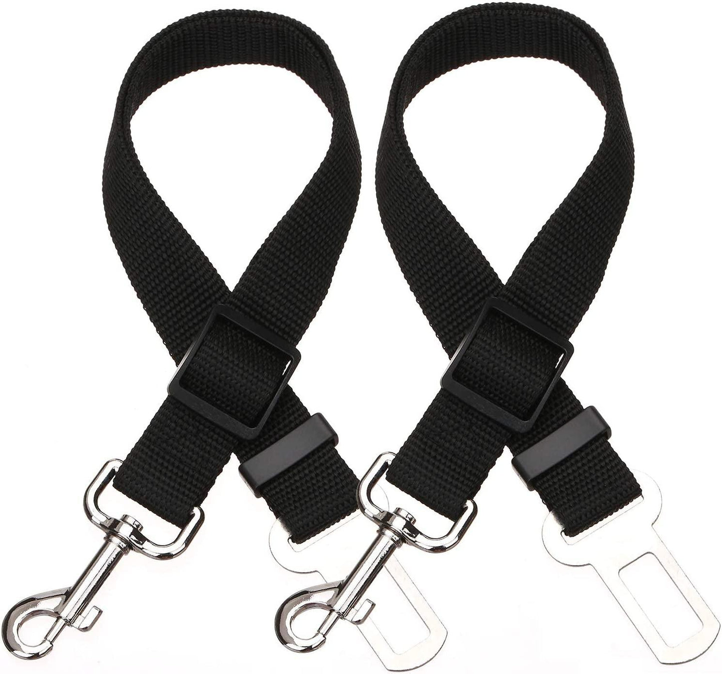 2 Packs Adjustable Length Pet Dog Cat Car Seat Belt Pet Seat Belt Pet Accessories for Dogs Cats and Pets (Black Pink) - Oliver Autosports