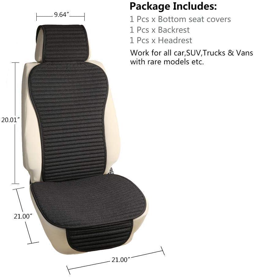 Car Seat Covers Buckwheat Hull Bottom Seat Covers for Cars,Universal Car Seat Covers Pads Mat,Air Bag Compatible,Breathable Comfortable Ventilated,Black Front Seat Cover - Oliver Autosports