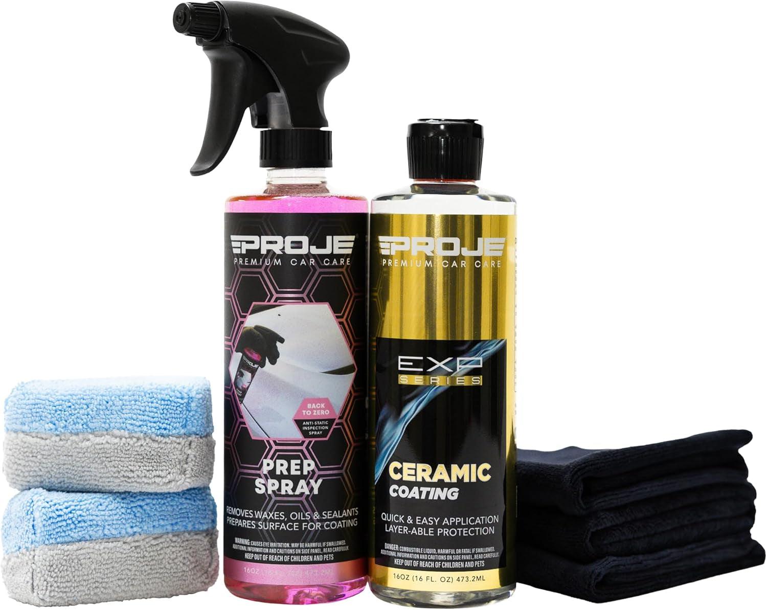 Deluxe Ceramic Kit 5-Piece | Premium Ceramic Coating Kit for Cars Trucks Rvs and Motorcycles | Prep Spray Ceramic Coating | Plush Microfiber Towels & Applicator Sponge - Oliver Autosports