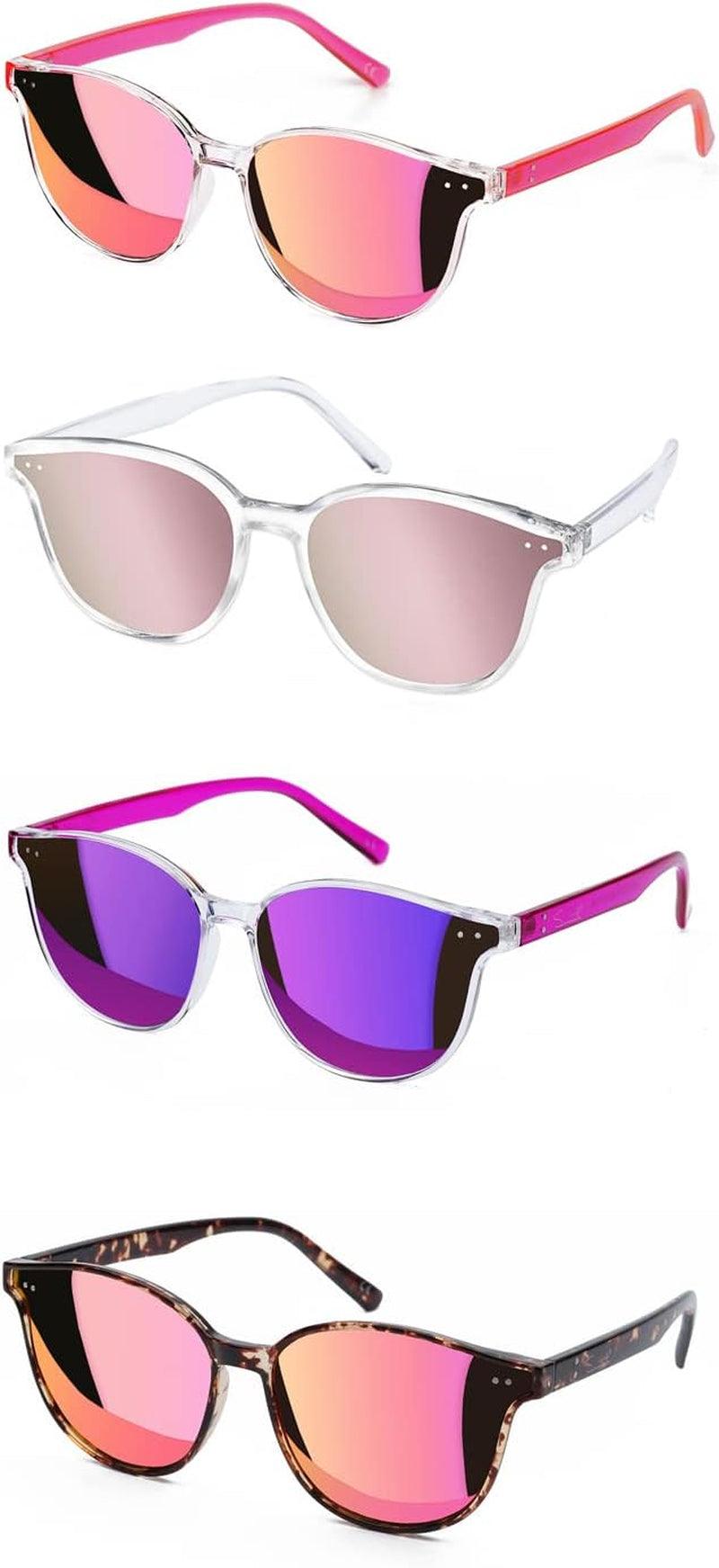 Sunglasses Womens, Cat Eye Pink Sunglasses for Women with Mirrored Trendy Lens UV400 Blocking - Oliver Autosports