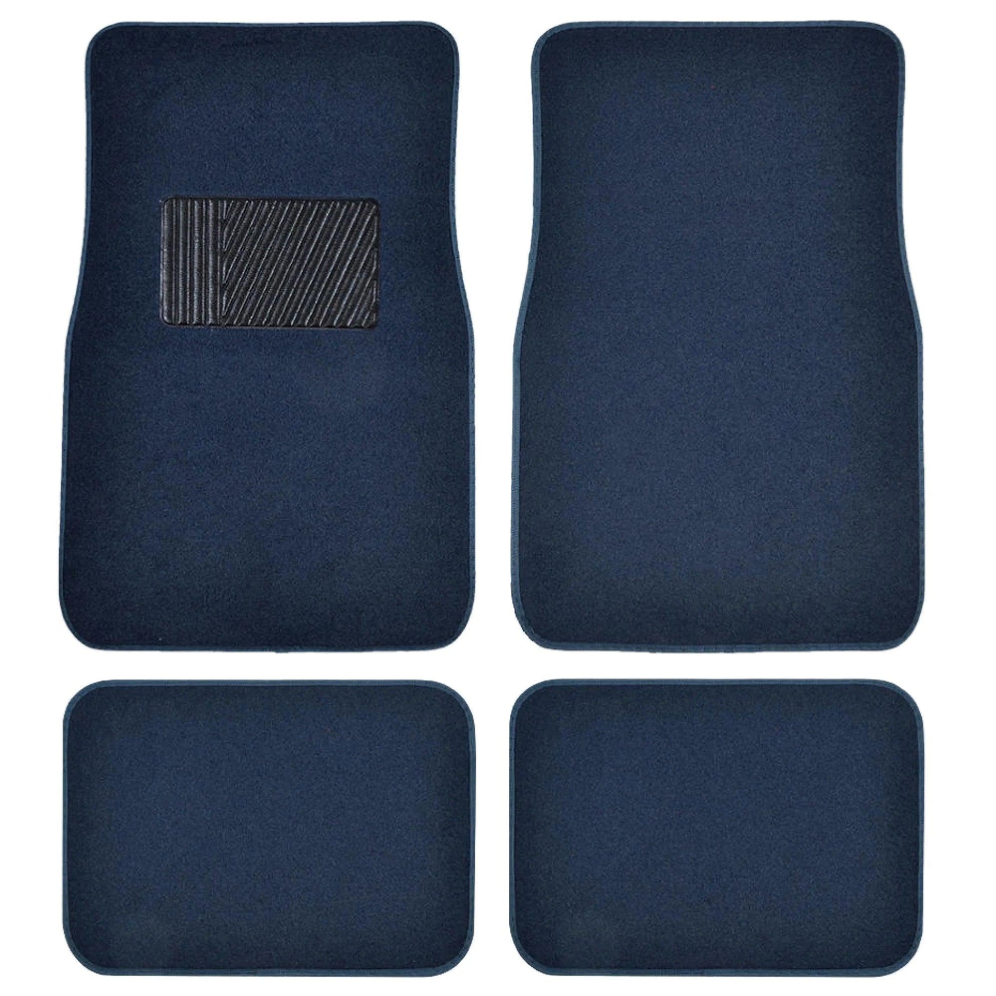 Premium 4PC Set of Carpet Car Floor Mats with Vinyl Safety Heel Pad for Car, Truck, SUV, Coupe Sedan, Light Beige (MT-100-LB) - Oliver Autosports