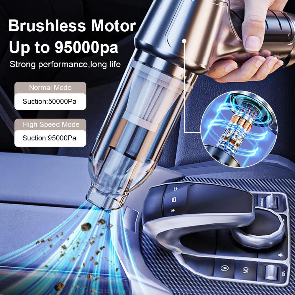 Car Vacuum Cleaner Portable Wireless Vacuum Cleaner 95000PA Strong Suction Handheld Vacuum Cleaner Powerful Blower for Car Home - Oliver Autosports