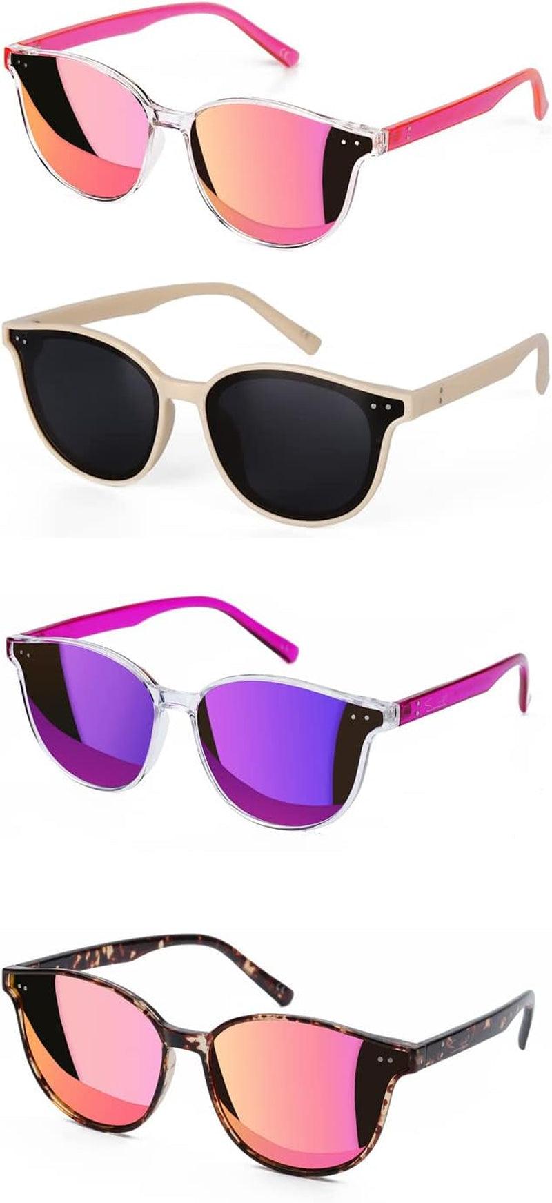 Sunglasses Womens, Cat Eye Pink Sunglasses for Women with Mirrored Trendy Lens UV400 Blocking - Oliver Autosports