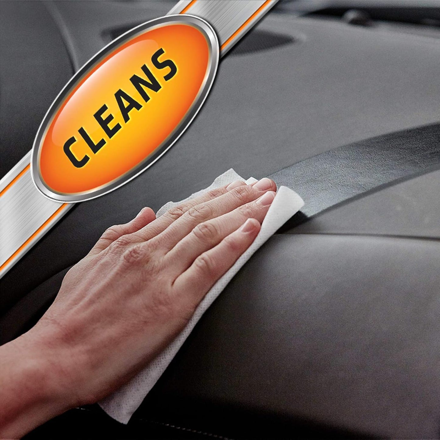 Car Interior Cleaner Wipes , Car Cleaning Wipes with Orange Cleans Dirt and Dust in Cars, Trucks and Motorcycles, 25 Count - Oliver Autosports