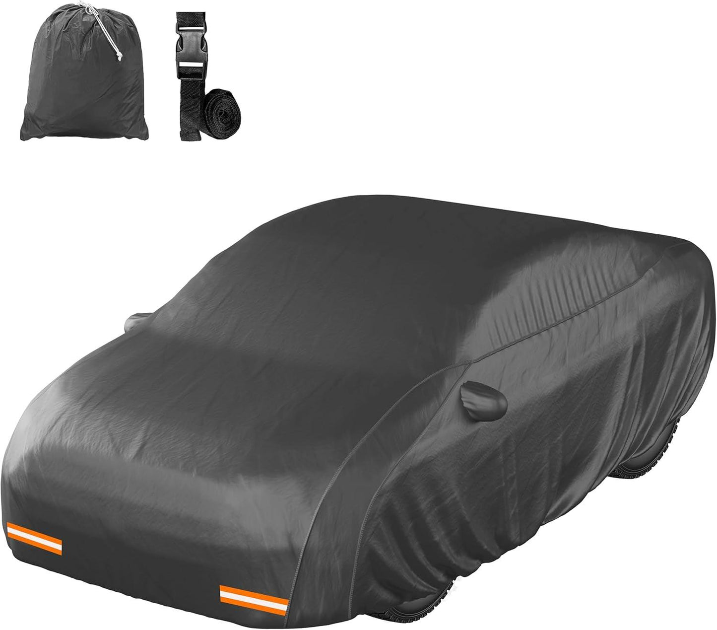 190’’X75’’X60’’ Heavy Duty Sedan Car Cover | 250G PVC & Cotton Lined Indoor & Outdoor Car Cover Waterproof All Weather | Extra Thick Universal Car Cover Sedan Size with Buckle Straps - Oliver Autosports