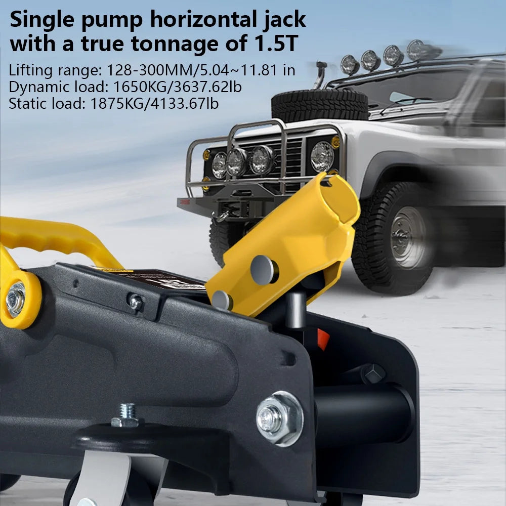 Floor Jack 1.5 Ton Capacity Fast Lift Service Jack Steel Heavy Duty Hydraulic Car Jack - Oliver Autosports