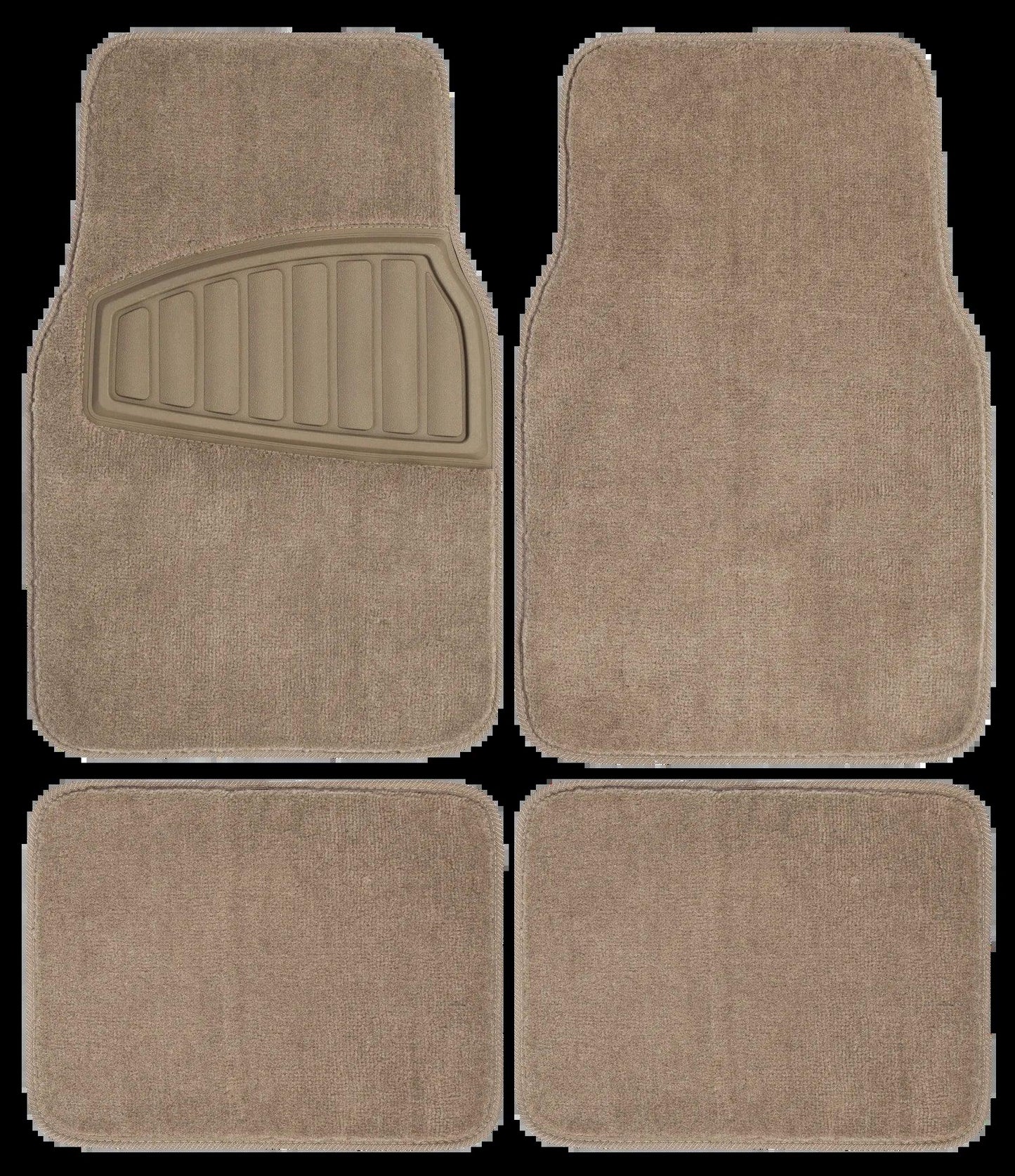 4PC Carpet Floor Mat Tufted Carpet Black - Universal Fit, 202WM38 - Oliver Autosports