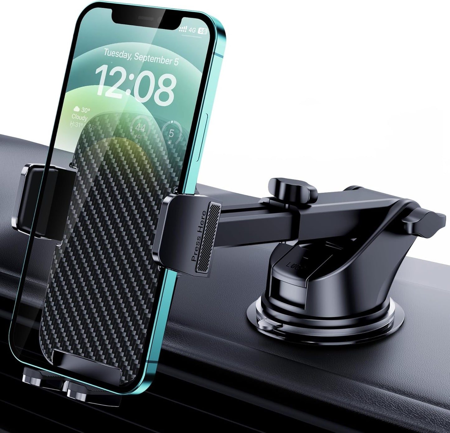 Car Phone Holder Mount Phone Mount for Car Windshield Dashboard Air Vent Universal Hands Free Automobile Cell Phone Holder Fit for Iphone Smartphone Carbon Fiber - Oliver Autosports