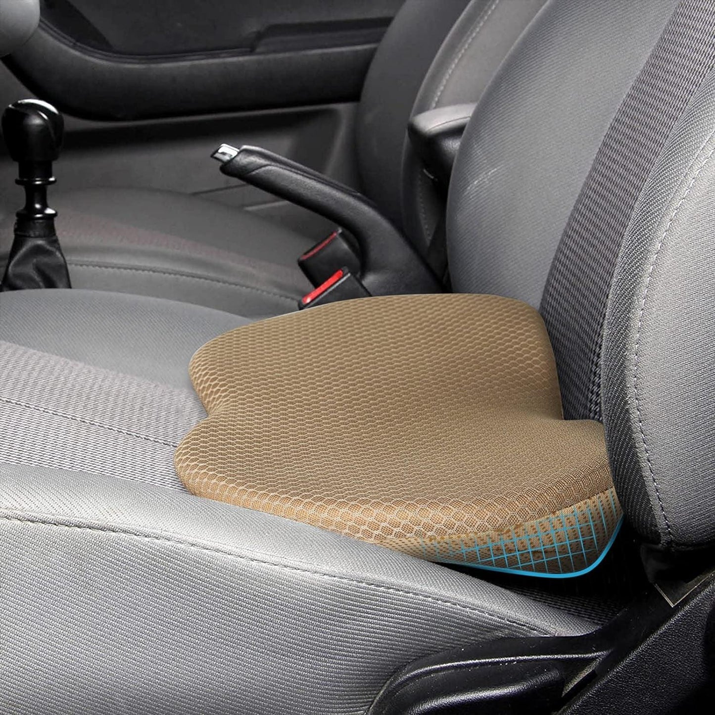 Car Seat Cushion - Memory Foam Car Seat Pad - Sciatica & Lower Back Pain Relief - Car Seat Cushions for Driving - Road Trip Essentials for Drivers(Black) - Oliver Autosports