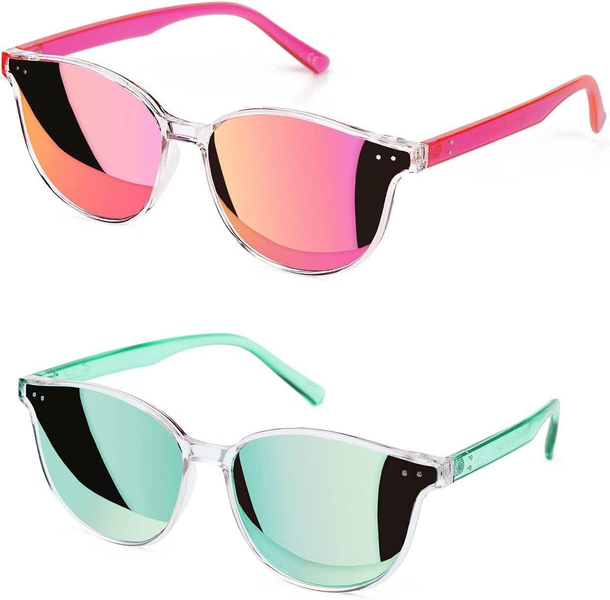 Sunglasses Womens, Cat Eye Pink Sunglasses for Women with Mirrored Trendy Lens UV400 Blocking - Oliver Autosports