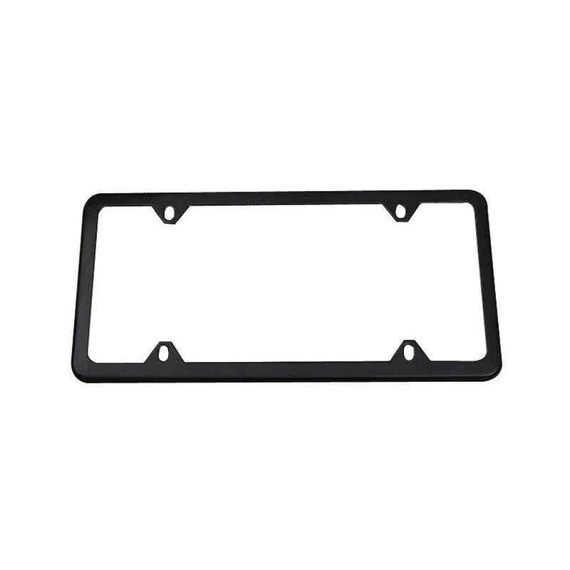 2X High Quality Stainless Steel Metal License Plate Frame Tag Cover Black New US - Oliver Autosports