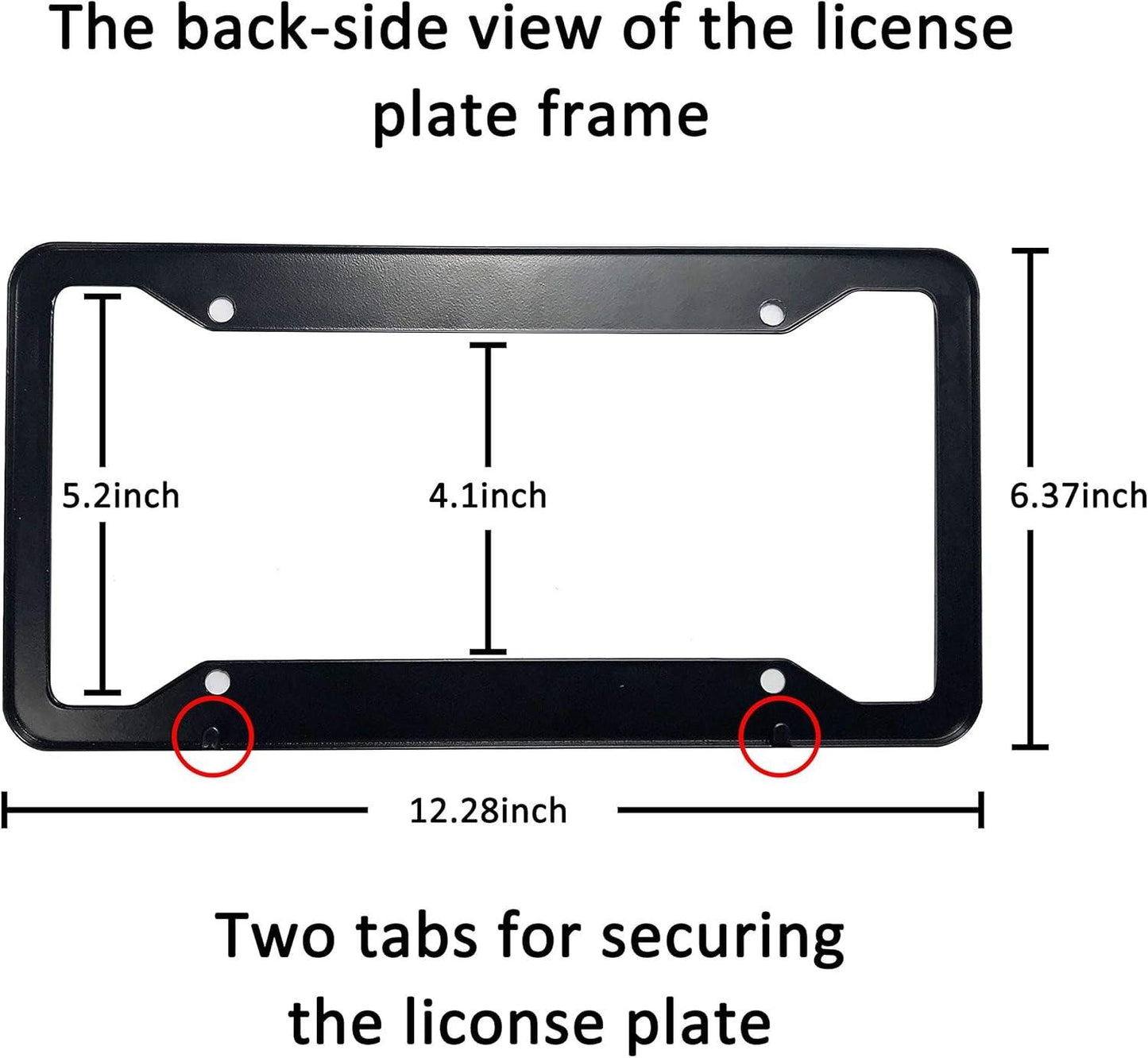 Black American Flag License Plate Frame American Flag Car Tag Frame US License Plate Holder United States Flag License Plate Cover 4 Holes and Screws - Oliver Autosports