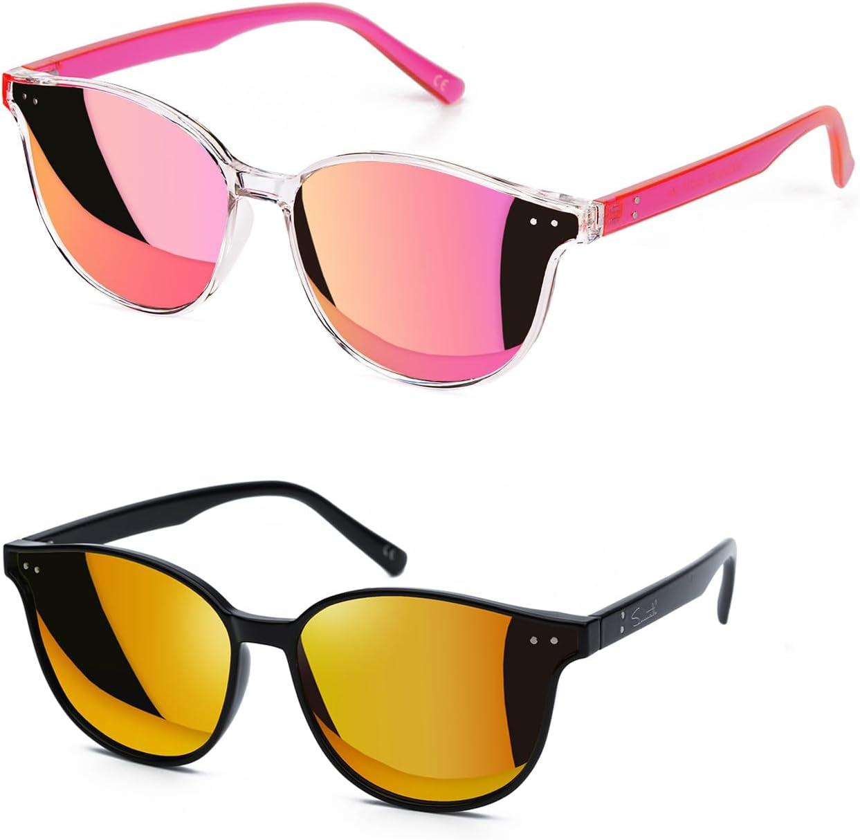 Sunglasses Womens, Cat Eye Pink Sunglasses for Women with Mirrored Trendy Lens UV400 Blocking - Oliver Autosports