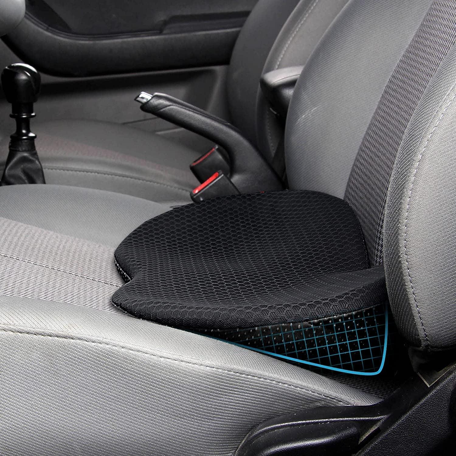 Car Seat Cushion - Memory Foam Car Seat Pad - Sciatica & Lower Back Pain Relief - Car Seat Cushions for Driving - Road Trip Essentials for Drivers(Black) - Oliver Autosports