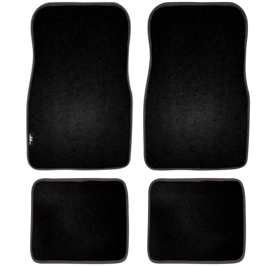 4 Piece Medium Pile Carpet Floor Mat Set Black, 78920WDI - Oliver Autosports