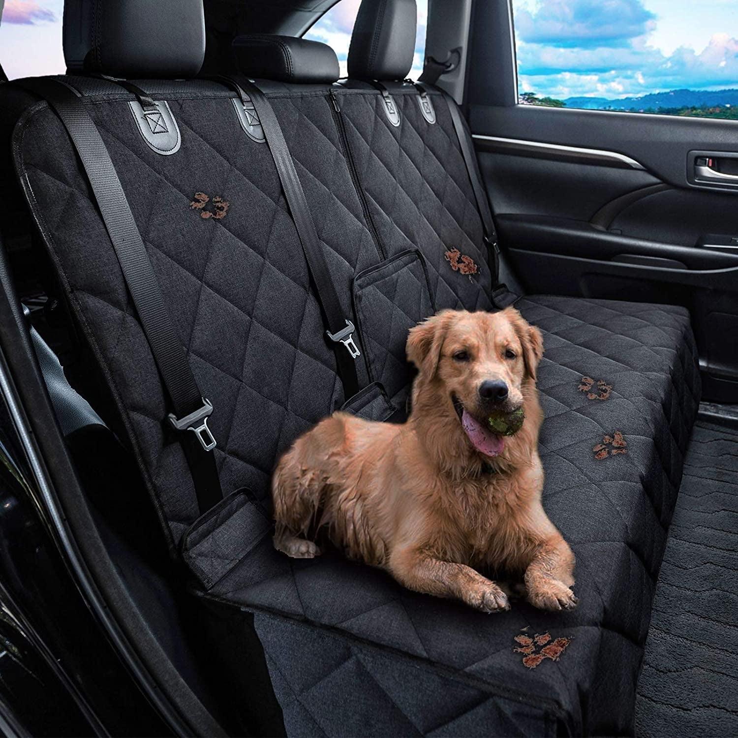 2Pcs Front Seat Covers, Front Dog Car Seat Cover, Durable Pet Car Seat Protectors with Anti-Slip Backing for Car SUV (Black) - Oliver Autosports