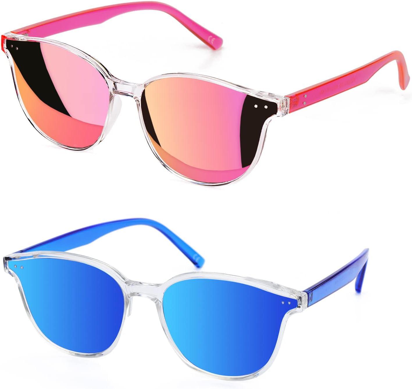 Sunglasses Womens, Cat Eye Pink Sunglasses for Women with Mirrored Trendy Lens UV400 Blocking - Oliver Autosports