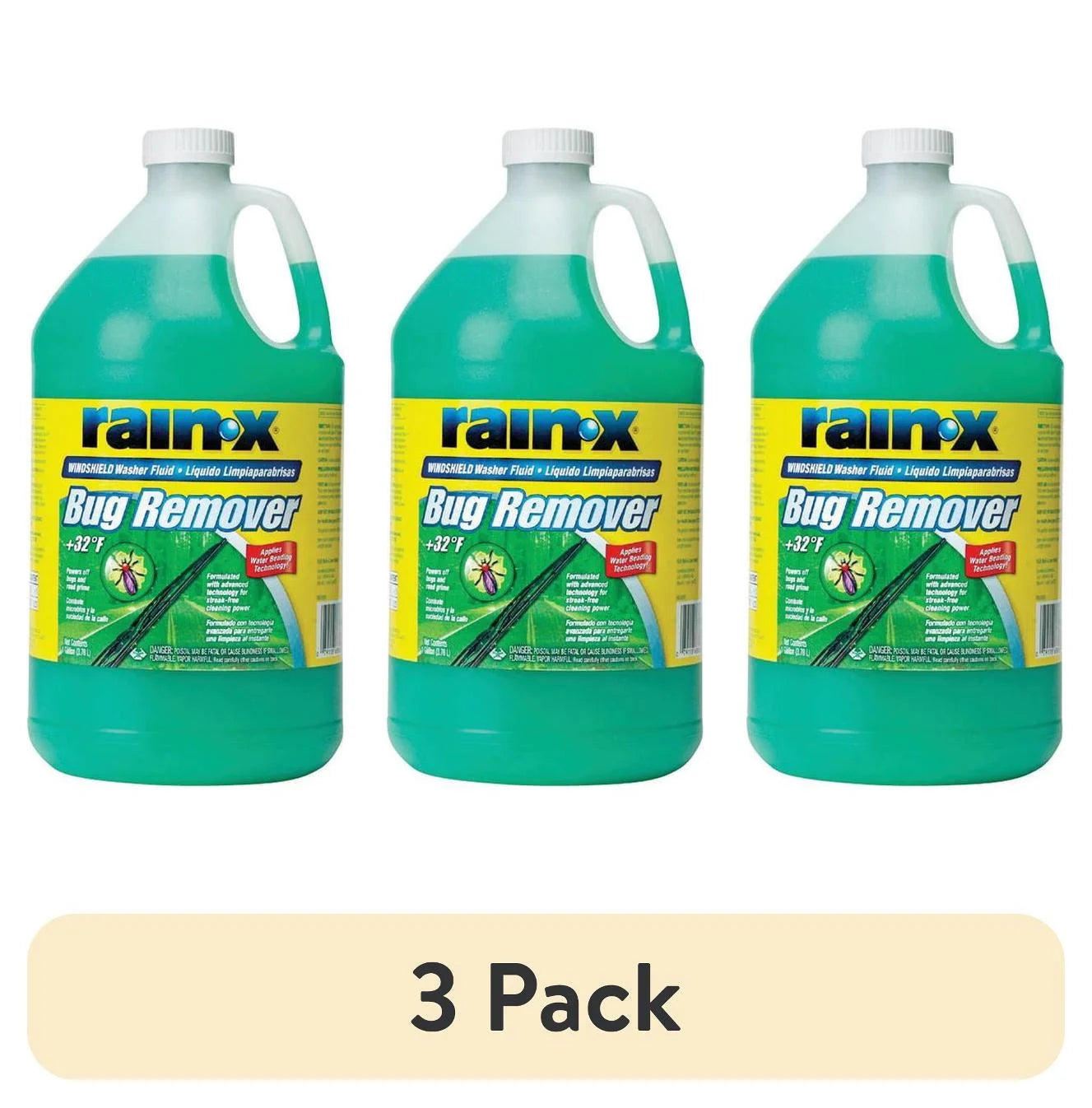 (3 Pack)  Bug Remover Windshield Washer Fluid