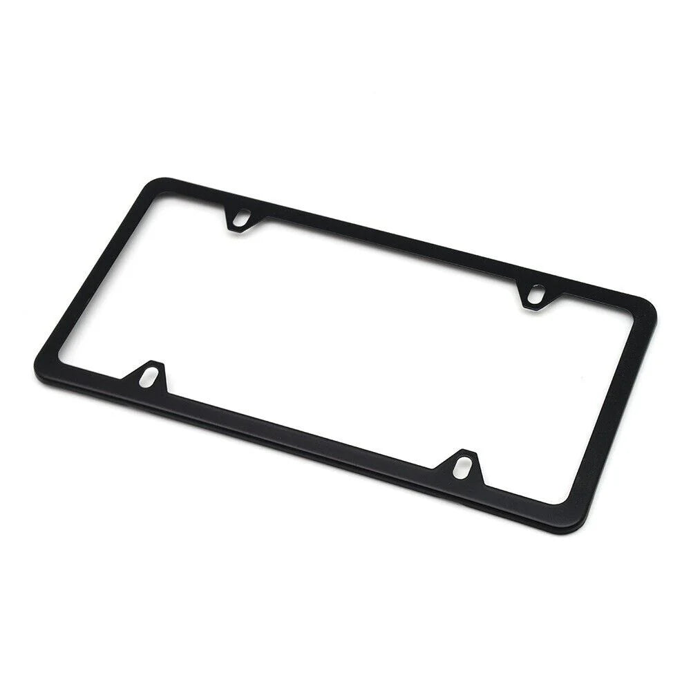 2X High Quality Stainless Steel Metal License Plate Frame Tag Cover Black New US - Oliver Autosports