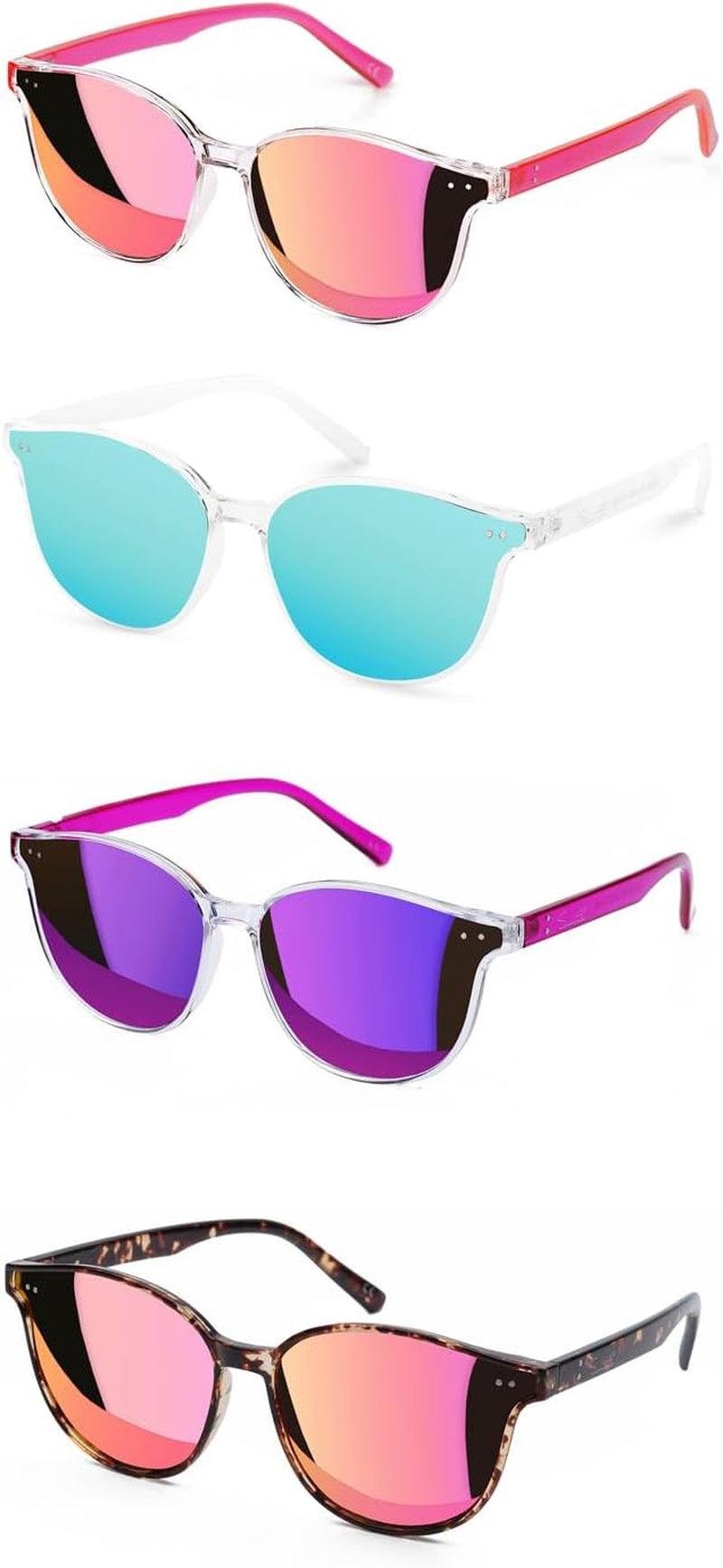 Sunglasses Womens, Cat Eye Pink Sunglasses for Women with Mirrored Trendy Lens UV400 Blocking - Oliver Autosports