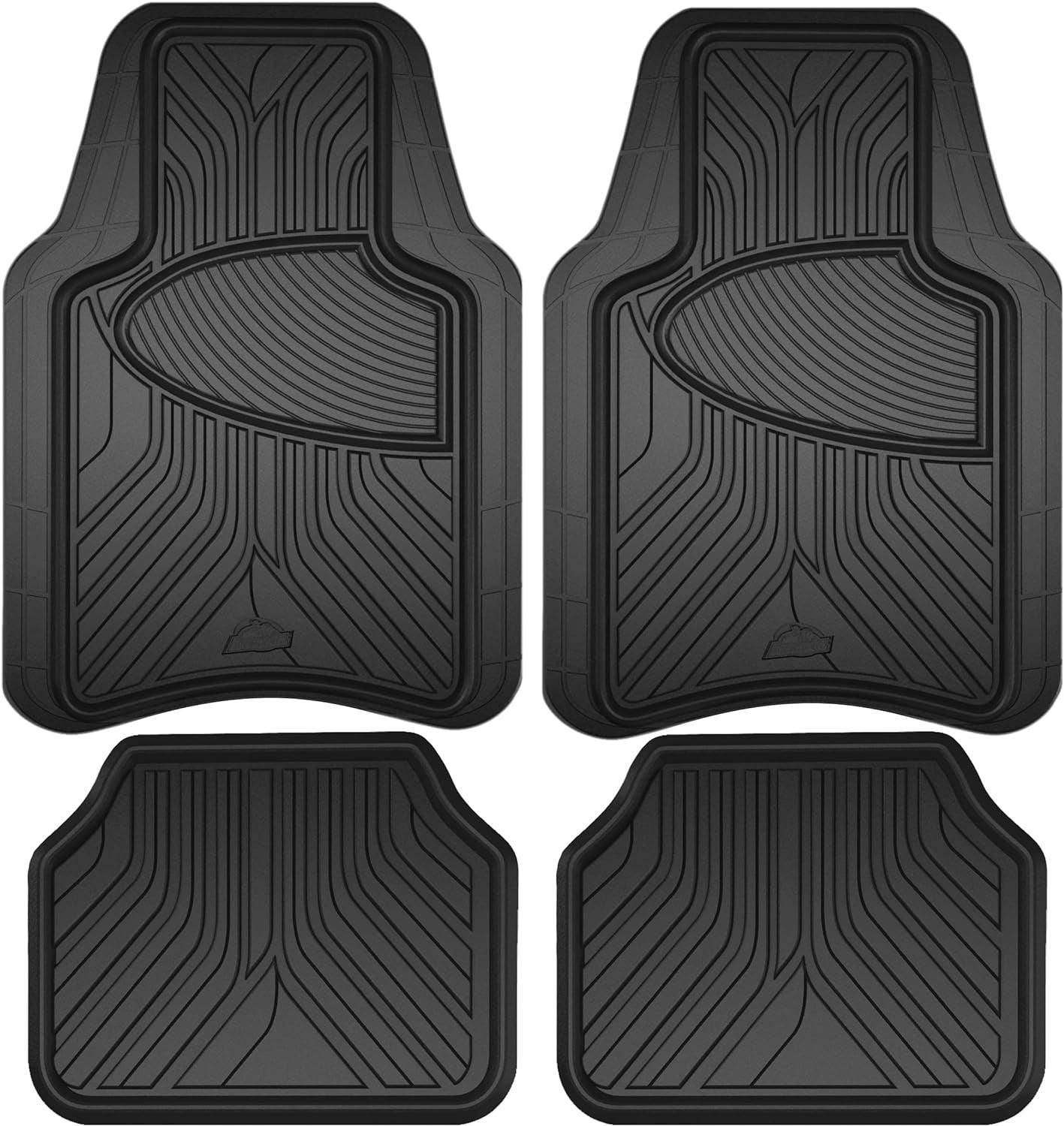 4-Piece Floor Mats, All-Weather Car Mats, Trim-To-Fit Floor Liner, Full Coverage Automotive Floor Mats, Custom Fit Floor Mats for Cars, Trucks, Suvs -- Black - Oliver Autosports