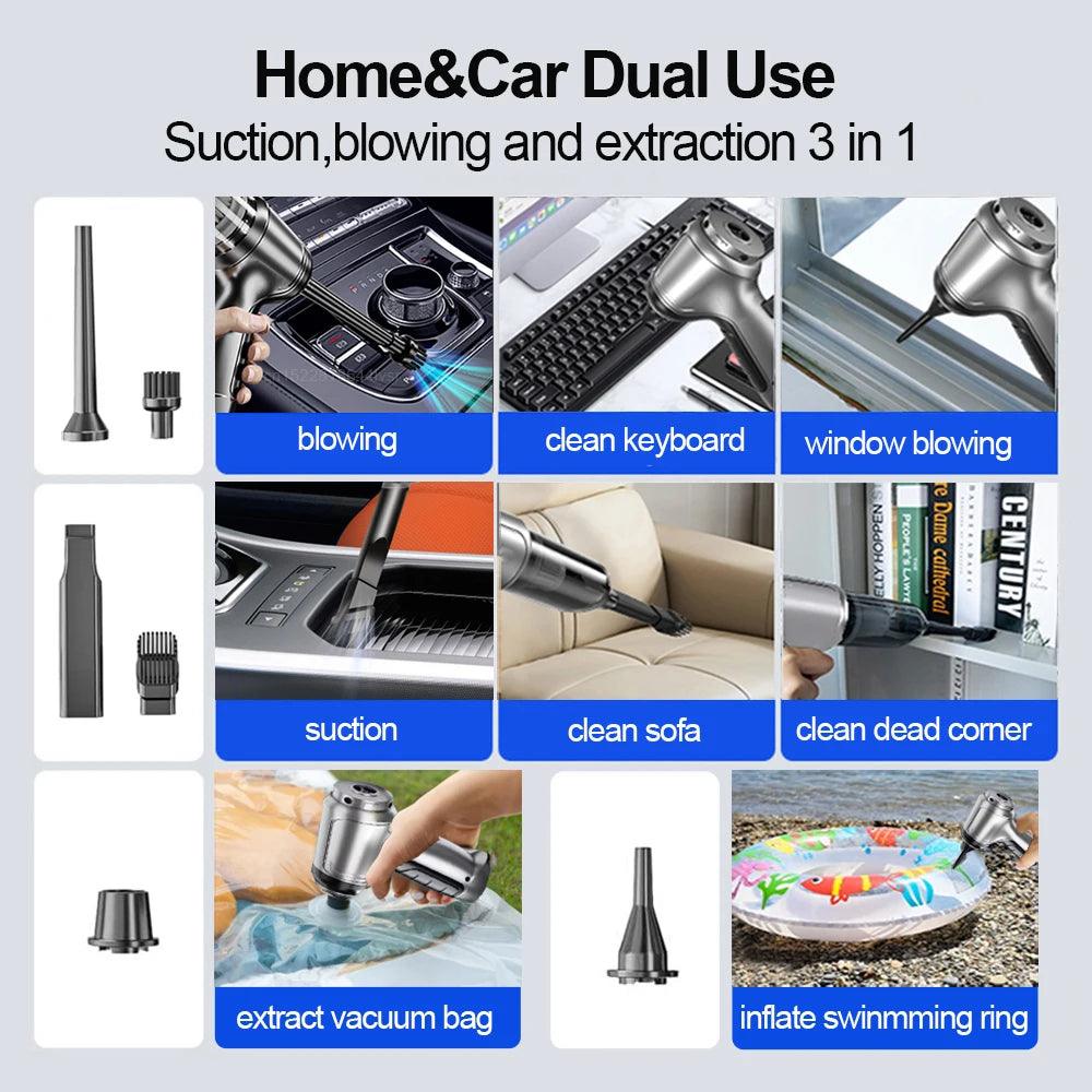 Car Vacuum Cleaner Portable Wireless Vacuum Cleaner 95000PA Strong Suction Handheld Vacuum Cleaner Powerful Blower for Car Home - Oliver Autosports