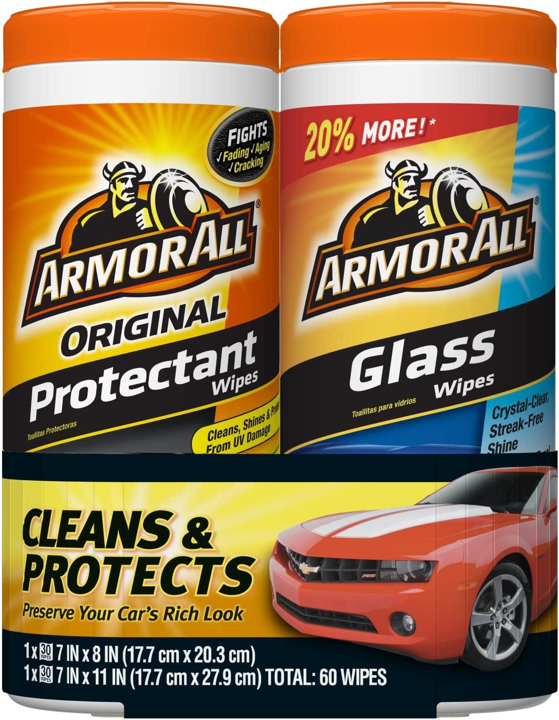 Protectant Wipes and Glass Wipes by , Car Cleaning Wipes and Car Glass Wipes, 30 Count Each, 2 Pack - Oliver Autosports